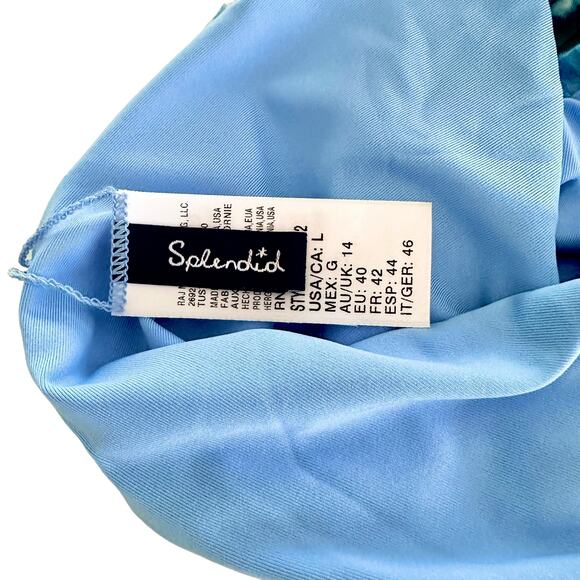 Splendid Graffiti Heart Retro Swim Bikini Bottoms in Blue, Large - Picture 10 of 14